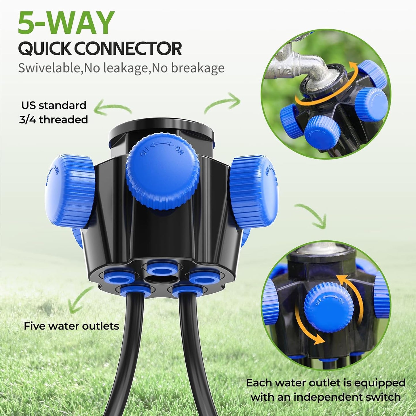 50FT Drip Irrigation Kit for Small Gardens
