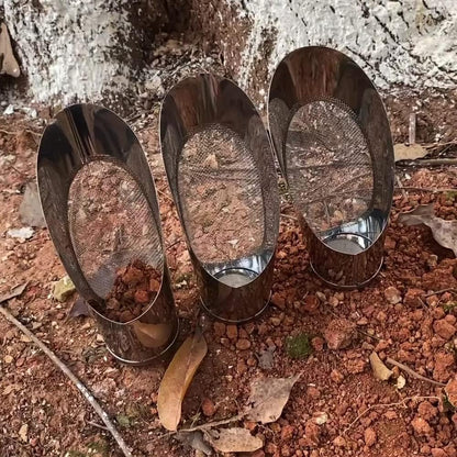 1 Piece Garden Shovel Sifter Stainless Steel Plant Soil Shovel Sieve Bucket Scoop Beach Sand Shovel Spade Sifter Bonsai Soil Scoop Garden Sieve Strainer Sand Sieve Sifter(Silver, S)