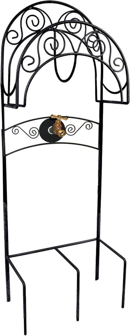 Liberty Garden 640 Carrington Decorative Metal Hose Stand w/Bib, Black