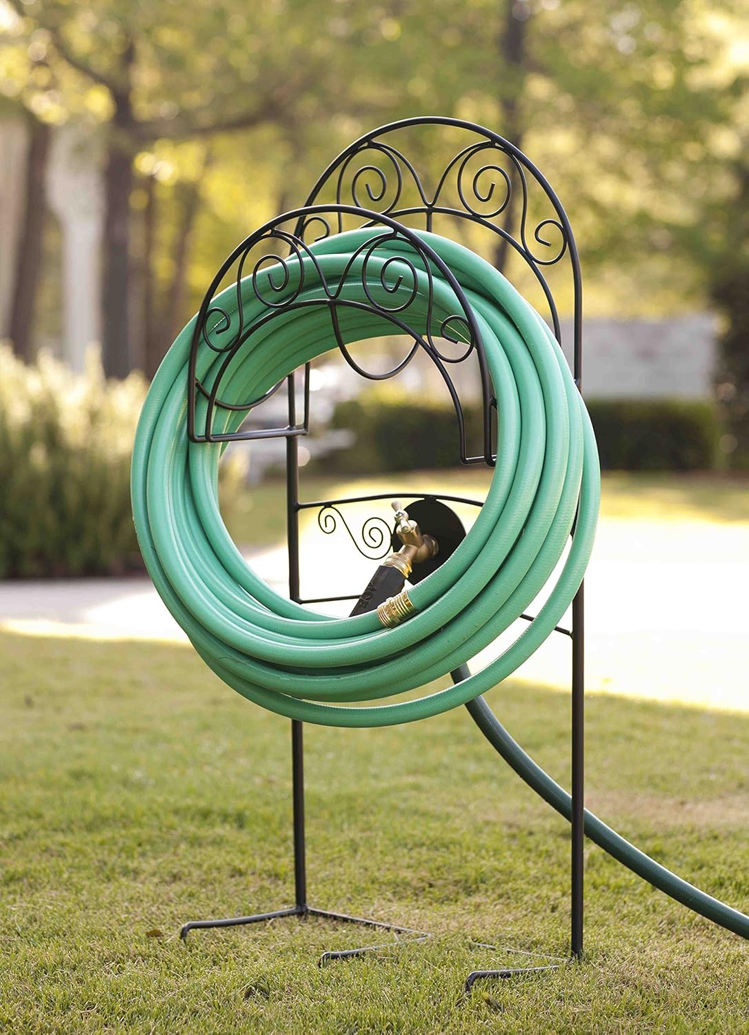 Liberty Garden 640 Carrington Decorative Metal Hose Stand w/Bib, Black