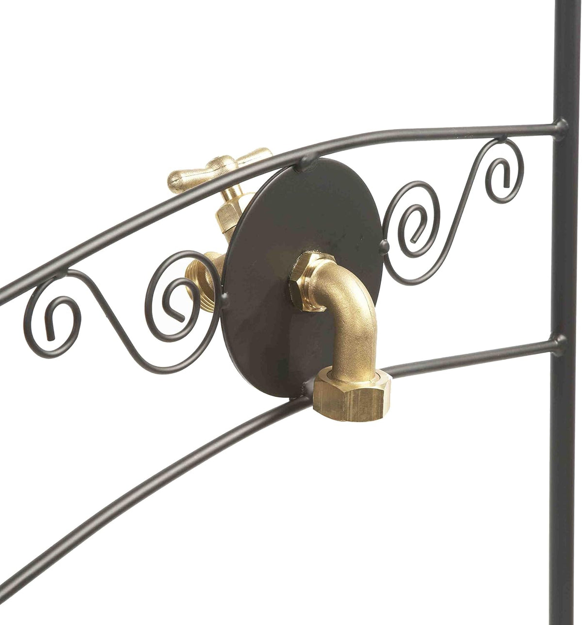 Liberty Garden 640 Carrington Decorative Metal Hose Stand w/Bib, Black