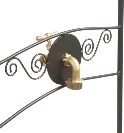 Liberty Garden 640 Carrington Decorative Metal Hose Stand w/Bib, Black