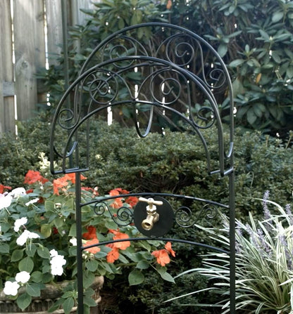 Liberty Garden 640 Carrington Decorative Metal Hose Stand w/Bib, Black