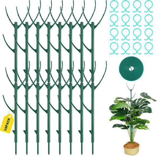 16Pack Stackable Plant Support Stakes, Monstera Plant Support