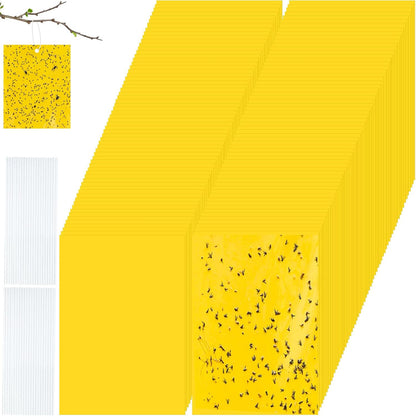 Qualirey 100 Pcs Yellow Sticky Traps for Gnats, 7.87 x 3.9 Inch