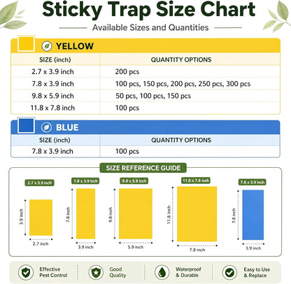 Qualirey 100 Pcs Yellow Sticky Traps for Gnats, 7.87 x 3.9 Inch