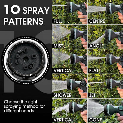 Garden Hose Nozzles,Hose Spray Nozzle with Adjustable 10 Watering Patterns