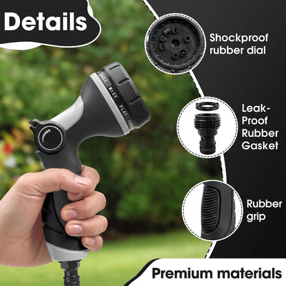 Garden Hose Nozzles,Hose Spray Nozzle with Adjustable 10 Watering Patterns