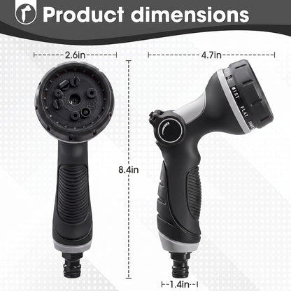 Garden Hose Nozzles,Hose Spray Nozzle with Adjustable 10 Watering Patterns