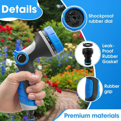 Garden Hose Nozzles,Hose Spray Nozzle with Adjustable 10 Watering Patterns