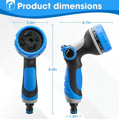 Garden Hose Nozzles,Hose Spray Nozzle with Adjustable 10 Watering Patterns