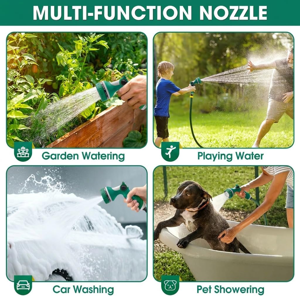Garden Hose Nozzles,Hose Spray Nozzle with Adjustable 10 Watering Patterns