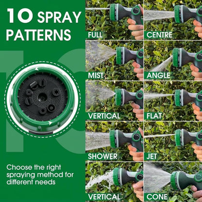 Garden Hose Nozzles,Hose Spray Nozzle with Adjustable 10 Watering Patterns