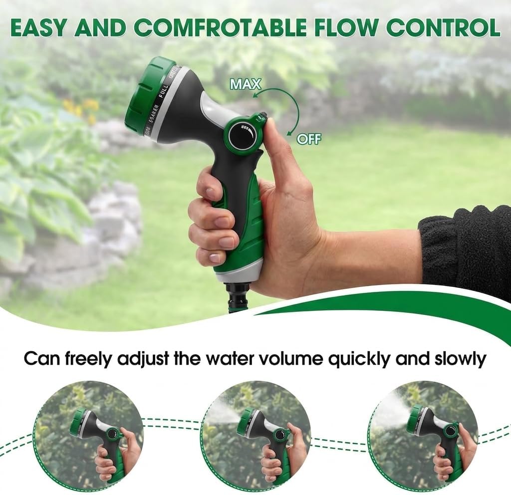 Garden Hose Nozzles,Hose Spray Nozzle with Adjustable 10 Watering Patterns