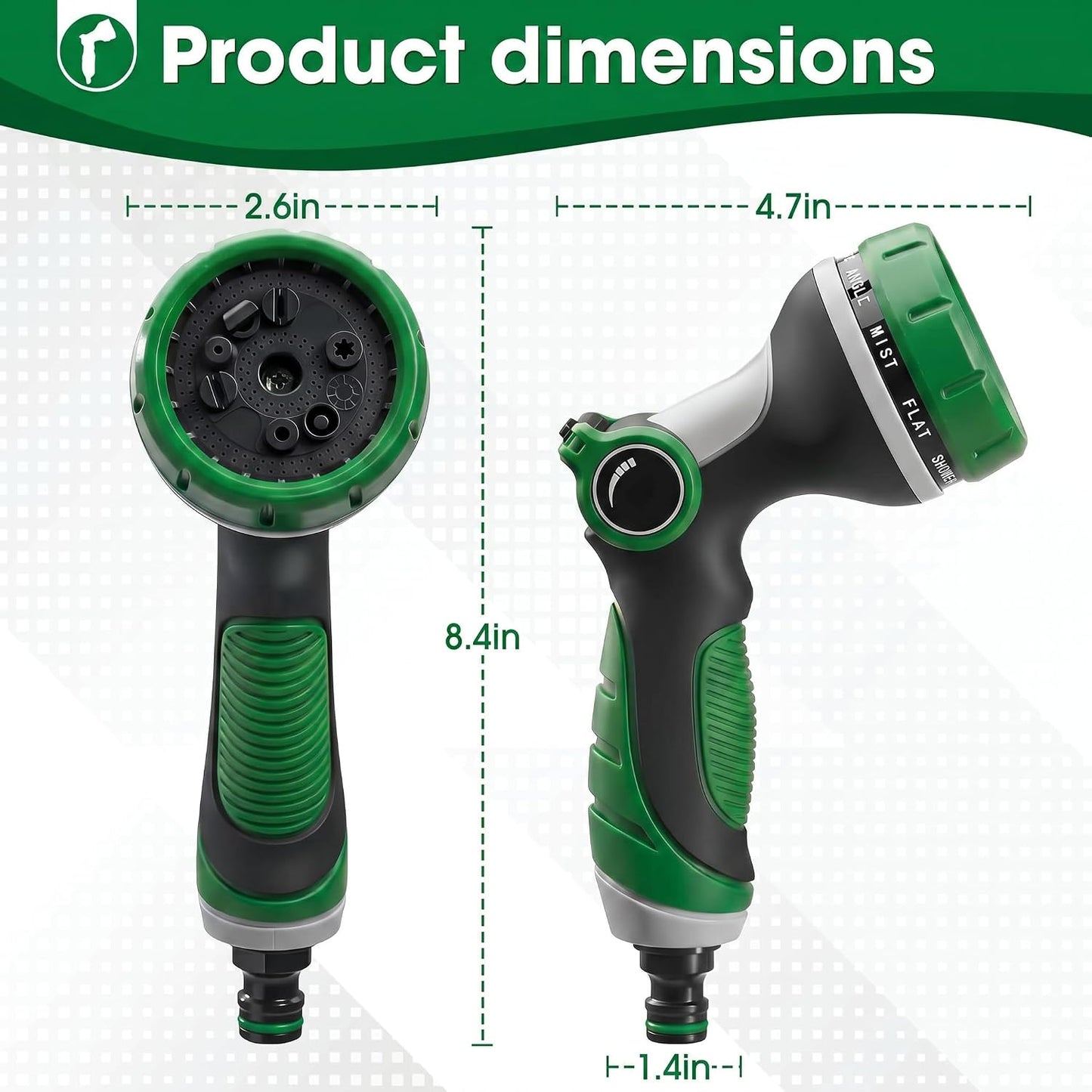 Garden Hose Nozzles,Hose Spray Nozzle with Adjustable 10 Watering Patterns