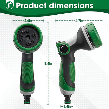 Garden Hose Nozzles,Hose Spray Nozzle with Adjustable 10 Watering Patterns