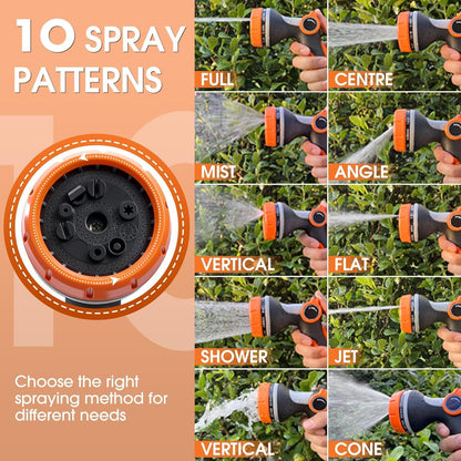 Garden Hose Nozzles,Hose Spray Nozzle with Adjustable 10 Watering Patterns