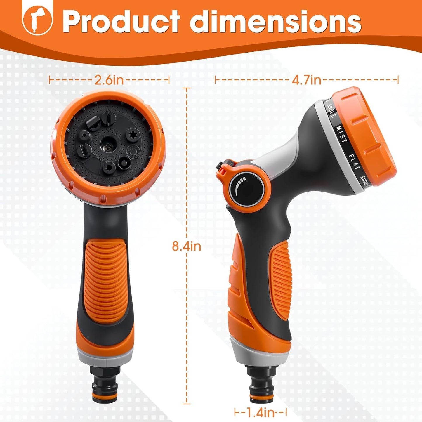 Garden Hose Nozzles,Hose Spray Nozzle with Adjustable 10 Watering Patterns
