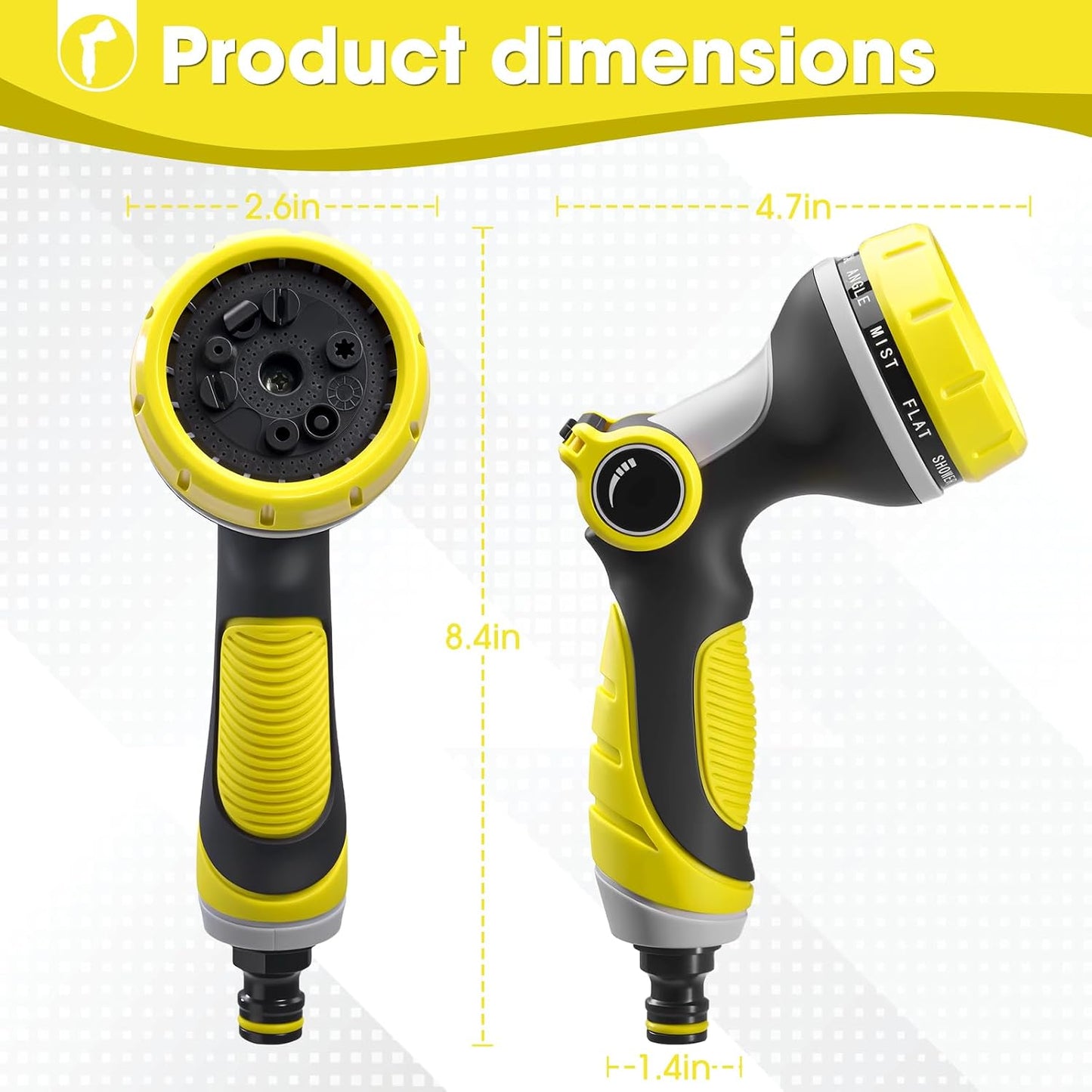 Garden Hose Nozzles,Hose Spray Nozzle with Adjustable 10 Watering Patterns