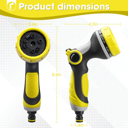 Garden Hose Nozzles,Hose Spray Nozzle with Adjustable 10 Watering Patterns
