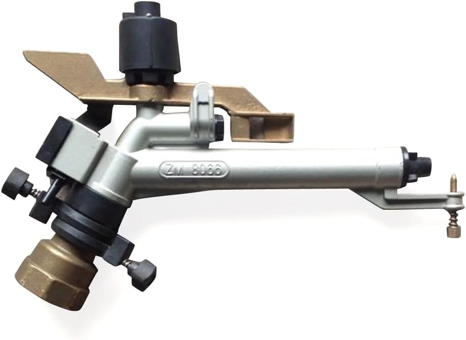 1.5" Irrigation Impact Sprinkler Gun, Zinc Alloy Body, 360 Adjustable Rain Spray Gun, Large Area Water Irrigation Tool for Agriculture Lawn