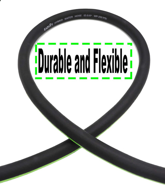 Hybrid Lead In Garden Hose 5/8 IN. x 6 FT, Heavy Duty, Lightweight, Flexible with Rotatable Grip Handle and Solid Brass Fittings