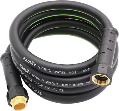 Hybrid Lead In Garden Hose 5/8 IN. x 6 FT, Heavy Duty, Lightweight, Flexible with Rotatable Grip Handle and Solid Brass Fittings