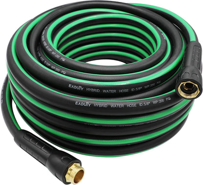 Hybrid Lead In Garden Hose 5/8 IN. x 6 FT, Heavy Duty, Lightweight, Flexible with Rotatable Grip Handle and Solid Brass Fittings
