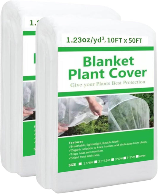 2 Pack 10ft x 50ft Plant Covers Freeze Protection