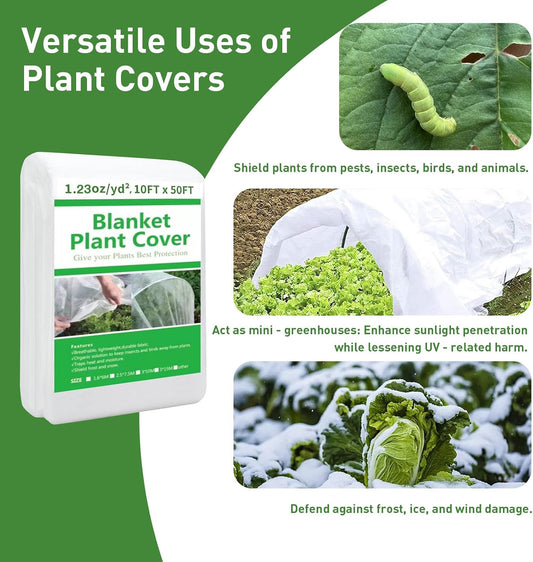 2 Pack 10ft x 50ft Plant Covers Freeze Protection