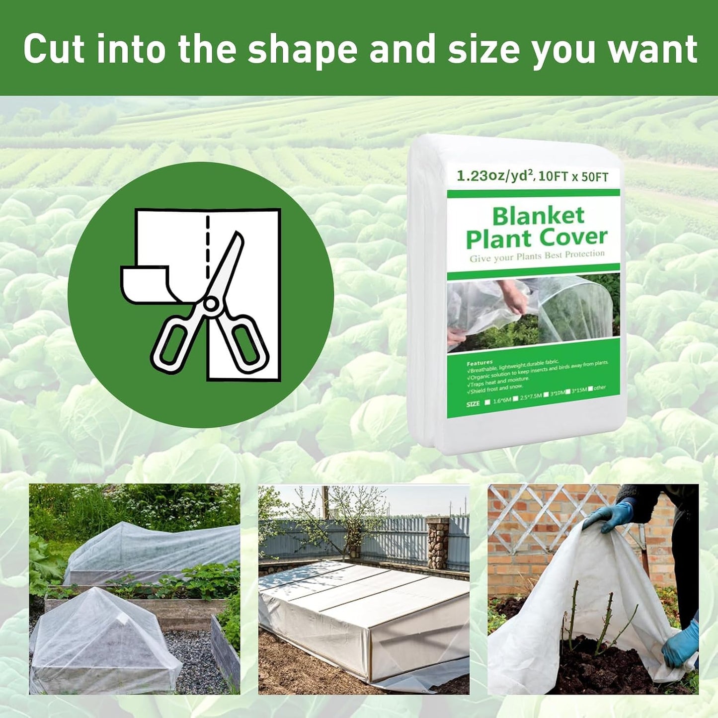 2 Pack 10ft x 50ft Plant Covers Freeze Protection