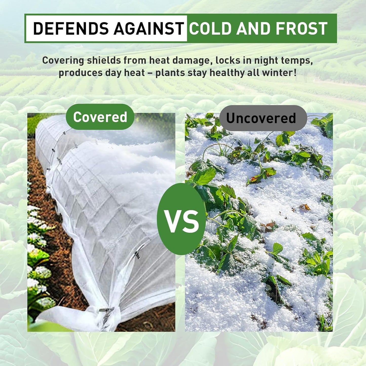 2 Pack 10ft x 50ft Plant Covers Freeze Protection