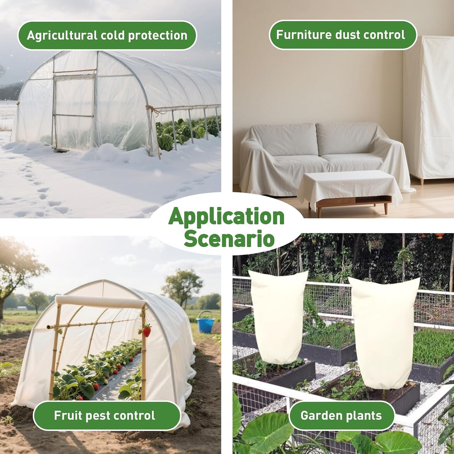2 Pack 10ft x 50ft Plant Covers Freeze Protection