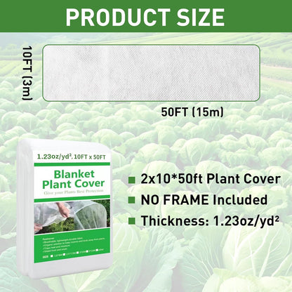 2 Pack 10ft x 50ft Plant Covers Freeze Protection
