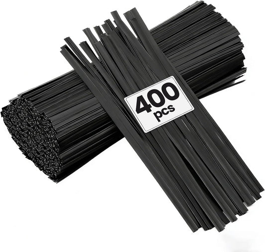 400 Pcs Twist Ties for Bags 5" Cable Ties Bag Twist Ties for Cord Twist Bread Ties Reusable Black Plastic Coated Ties Heavy Duty Bread Ties Twist Wire Ties for Household and Office Use