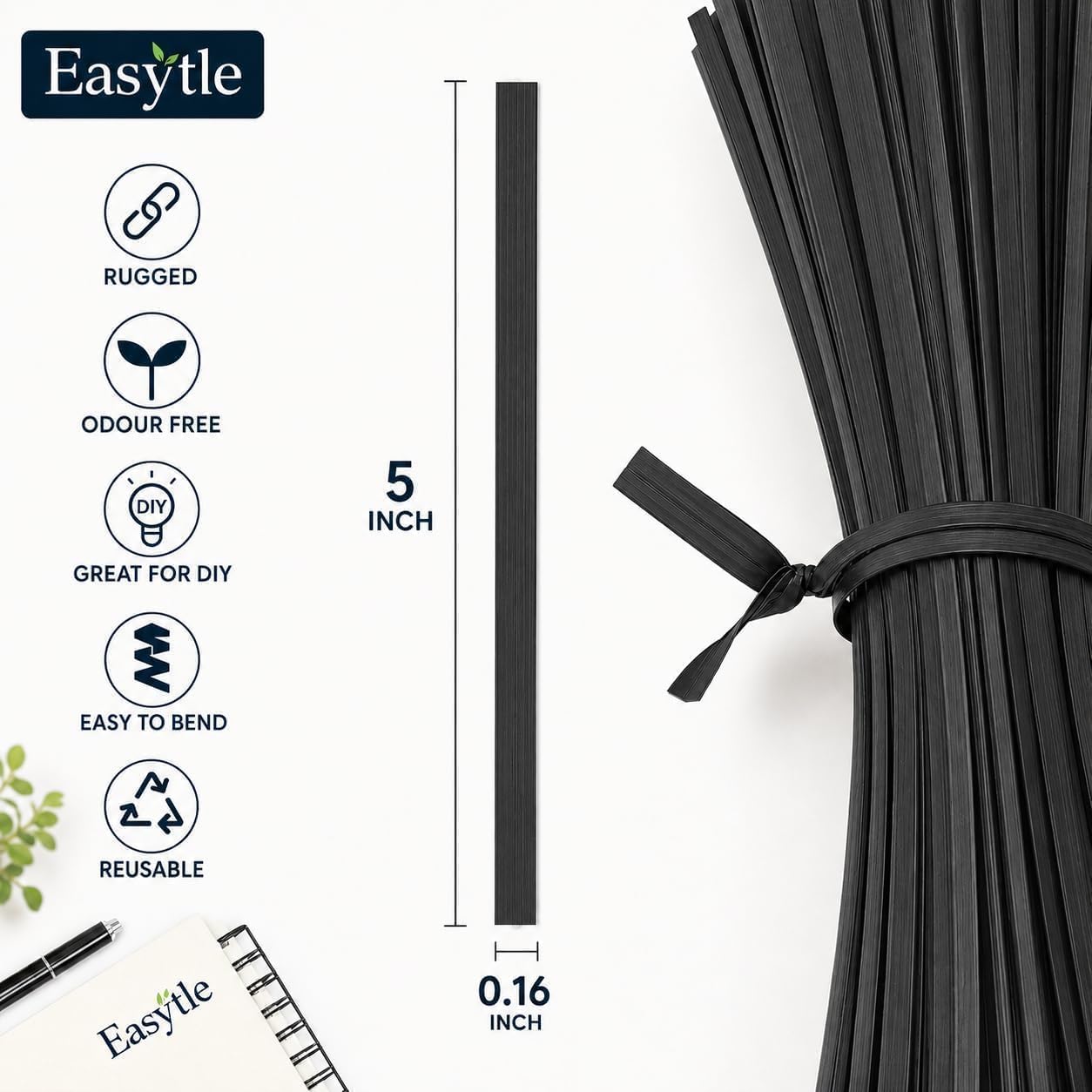400 Pcs Twist Ties for Bags 5" Cable Ties Bag Twist Ties for Cord Twist Bread Ties Reusable Black Plastic Coated Ties Heavy Duty Bread Ties Twist Wire Ties for Household and Office Use