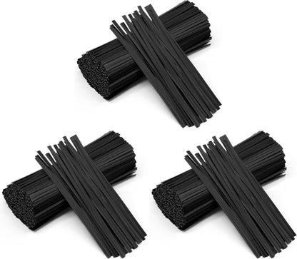 400 Pcs Twist Ties for Bags 5" Cable Ties Bag Twist Ties for Cord Twist Bread Ties Reusable Black Plastic Coated Ties Heavy Duty Bread Ties Twist Wire Ties for Household and Office Use
