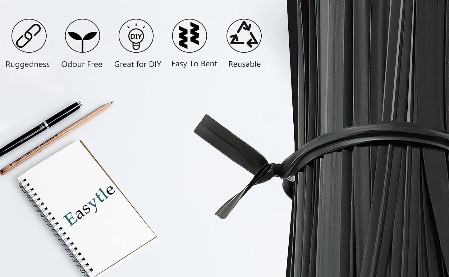 400 Pcs Twist Ties for Bags 5" Cable Ties Bag Twist Ties for Cord Twist Bread Ties Reusable Black Plastic Coated Ties Heavy Duty Bread Ties Twist Wire Ties for Household and Office Use