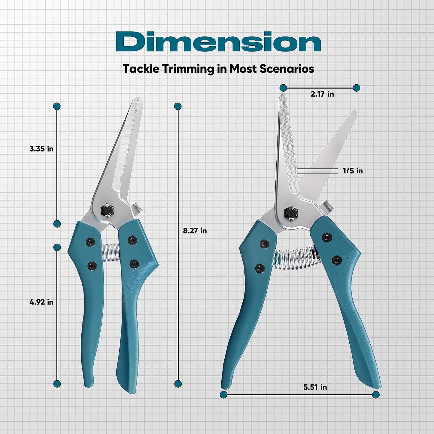 8" Scissors All Purpose Heavy Duty, Ultra sharp Tin Snips with Cable Notch, Finely Serrated Angled-Blades - Industrial Scissors for Carpet, Cardboard, Sheet Metal, Leather, Insulation, Wires