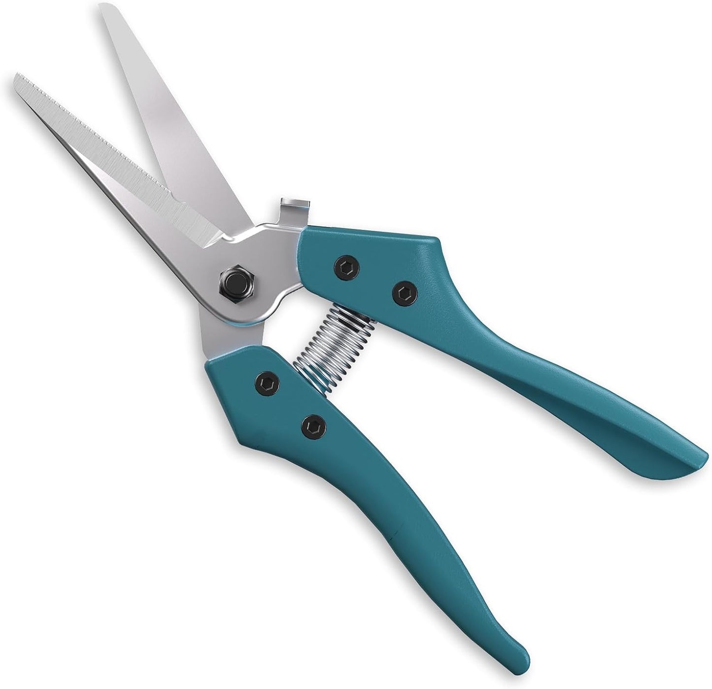 8" Scissors All Purpose Heavy Duty, Ultra sharp Tin Snips with Cable Notch, Finely Serrated Angled-Blades - Industrial Scissors for Carpet, Cardboard, Sheet Metal, Leather, Insulation, Wires
