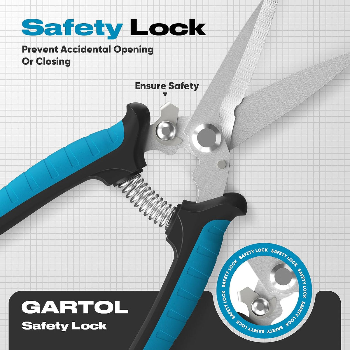 8" Scissors All Purpose Heavy Duty, Ultra sharp Tin Snips with Cable Notch, Finely Serrated Angled-Blades - Industrial Scissors for Carpet, Cardboard, Sheet Metal, Leather, Insulation, Wires