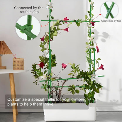 Sturdy Garden Stakes 18 Inch DIY 3/4/5/6/7ft Tomato Support Stake Green Plastic Coated Metal Tall Plant Stick Poles Plants Trellis for Indoor Outdoor Climbing Cucumber Chili Eggplant-20 Packs