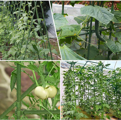 Sturdy Garden Stakes 18 Inch DIY 3/4/5/6/7ft Tomato Support Stake Green Plastic Coated Metal Tall Plant Stick Poles Plants Trellis for Indoor Outdoor Climbing Cucumber Chili Eggplant-20 Packs