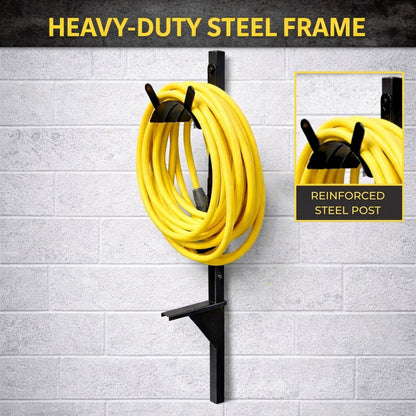 Garden Hose Holder - Upgraded Water Hose Hanger Holds 125ft, Heavy Duty Freestanding Garden Hose Reel Hanger for Outside Yard & Lawn (With Faucet)