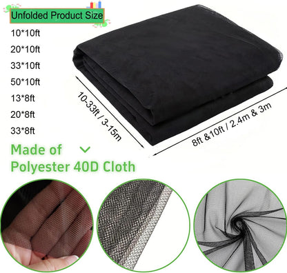 Mosquito Net for Patio & Garden Mesh Screen Breathable Insect Bug Bird Netting for Plants, Trees, Outdoor Tents, DIY Protection Free Cutting Black/4 * 2.4M