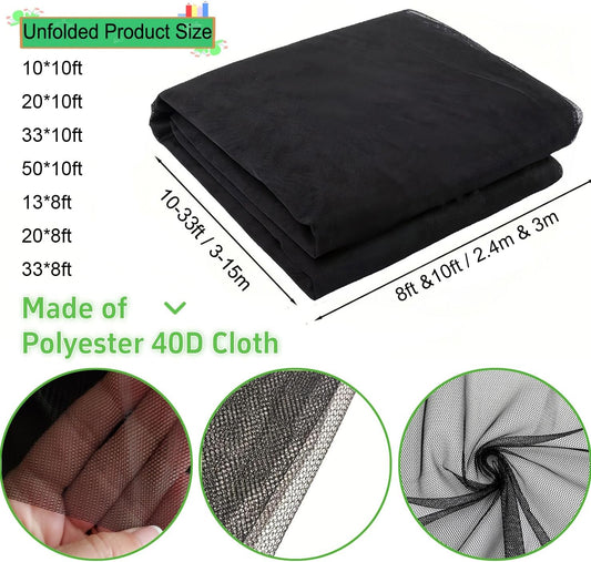 Mosquito Net for Patio & Garden Mesh Screen Breathable Insect Bug Bird Netting for Plants, Trees, Outdoor Tents, DIY Protection Free Cutting Black/4 * 2.4M