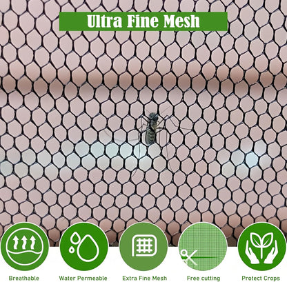 Mosquito Net for Patio & Garden Mesh Screen Breathable Insect Bug Bird Netting for Plants, Trees, Outdoor Tents, DIY Protection Free Cutting Black/4 * 2.4M