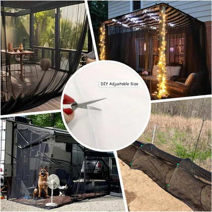 Mosquito Net for Patio & Garden Mesh Screen Breathable Insect Bug Bird Netting for Plants, Trees, Outdoor Tents, DIY Protection Free Cutting Black/4 * 2.4M