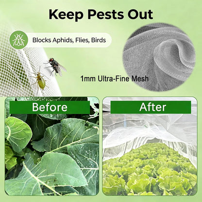 Mosquito Net for Patio & Garden Mesh Screen Breathable Insect Bug Bird Netting for Plants, Trees, Outdoor Tents, DIY Protection Free Cutting Black/4 * 2.4M
