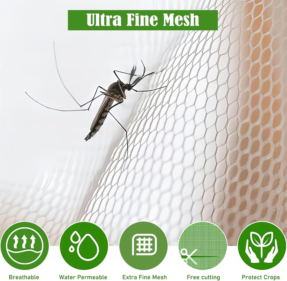 Mosquito Net for Patio & Garden Mesh Screen Breathable Insect Bug Bird Netting for Plants, Trees, Outdoor Tents, DIY Protection Free Cutting Black/4 * 2.4M